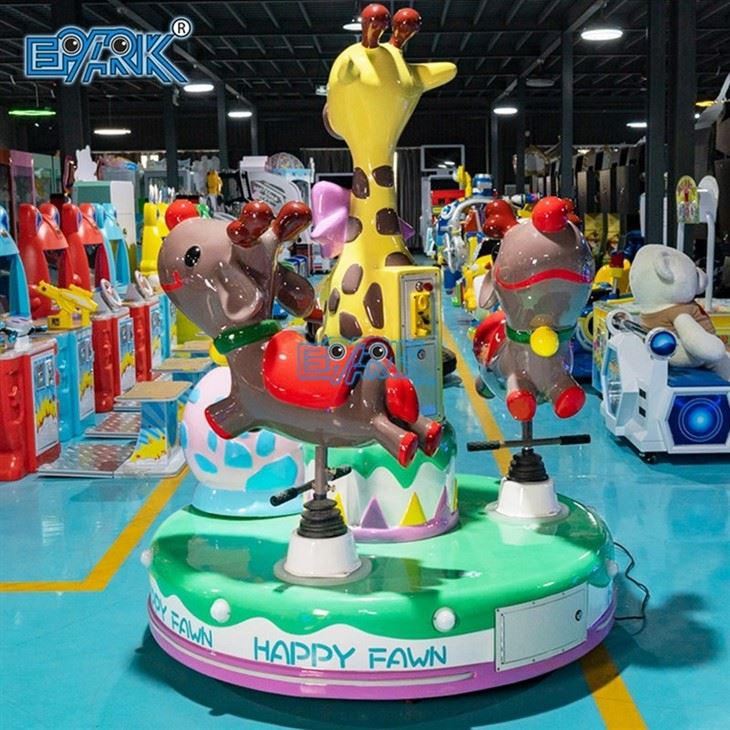 Giraffe Carousel Fiberglass 3 People Carousel Ride
